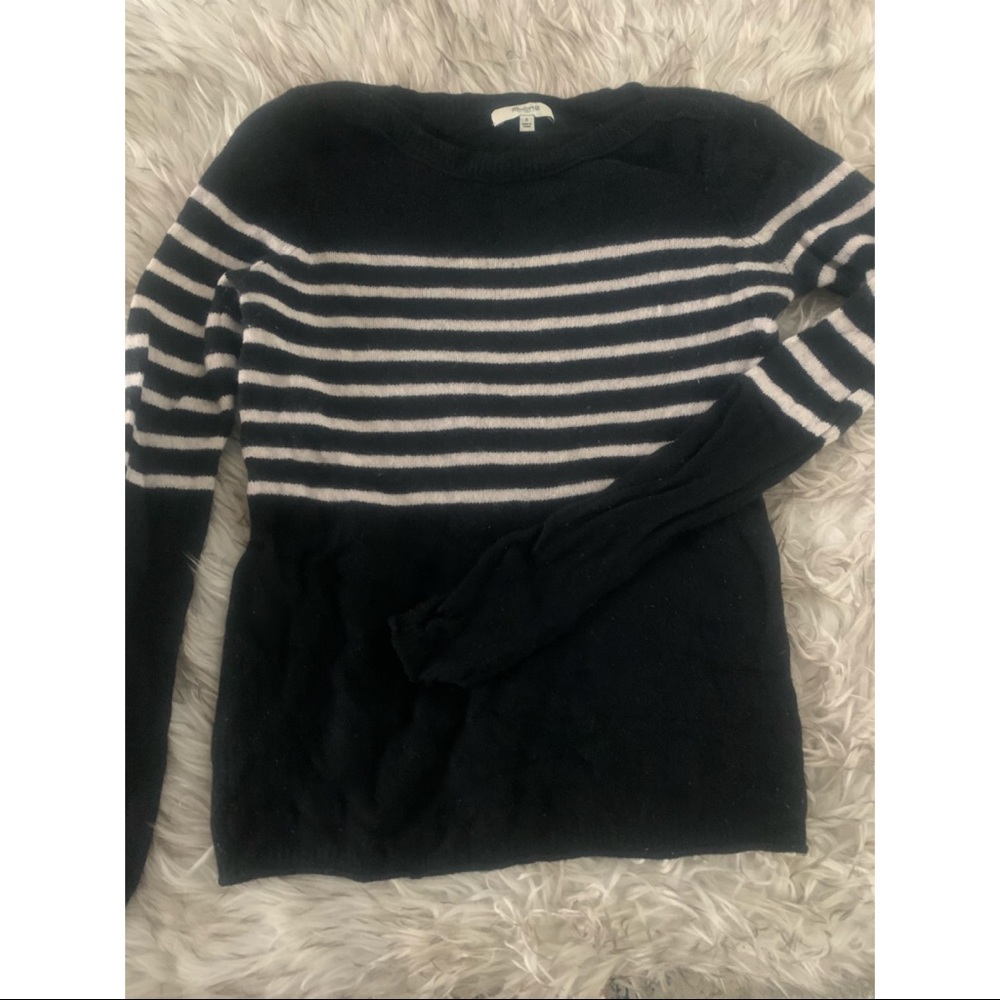 Black/Cream Striped Madewell Sweater